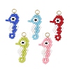 Glass Seed Beaded Pendants PALLOY-MZ01420-1