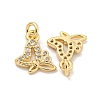 Brass Micro Pave Clear Cubic Zirconia Charms KK-Z044-15B-2