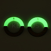 Walnut Wood & Luminous Glow in the Dark Resin Pendants RESI-N039-78-2