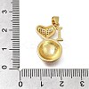 Brass Micro Pave Clear Cubic Zirconia Pendants CU-CBA108A-07G-01-3