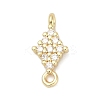 Brass Micro Pave Clear Cubic Zirconia Connector Charms KK-Z094-08G-03-1