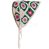 Flower Pattern Acrylic Fibers Knitted Triangle Headscarf AJEW-WH20001-82A-1
