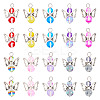 20Pcs Transparent Glass Pendants PALLOY-TAC0163-1