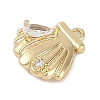 Brass Micro Pave Cubic Zirconia Charms KK-I719-34G-2