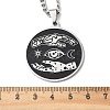 201 Stainless Steel Black Enamel Yin-Yang Star Moon Pendant Necklaces LS-NJEW-H065-32P-2