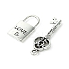 8Pcs 4 Styles Tibetan Style Alloy Skeleton Key Lock Pendants FIND-FS0002-11-2