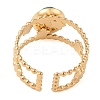 Oval Natural Malachite Finger Rings RJEW-Z057-11G-02-3