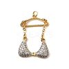 Brass Micro Pave Clear Cubic Zirconia Clothes Pendants KK-I360-014G-02-1