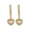Ion Plating(IP) Stainless Steel Inlay Rhinestone & Clear Cubic Zirconia Stud Earrings for Women EJEW-M024-08B-G-1
