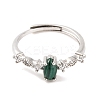 Horse Eye Natural Malachite Adjustable Rings RJEW-Q817-02P-06-2