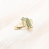 Adjustable Brass Micro Pave Cubic Zirconia Cuff Rings for Women RJEW-B138-02G-1