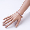 Natural Morganite Beaded Stretch Bracelets BJEW-JB02680-03-3