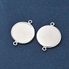 Flat Round Brass Connector Cabochon Settings KK-K414-13B-S-2