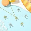 6Pcs 2 Colors Brass Micro Pave Clear Cubic Zirconia Pendants KK-CJ0003-19-6