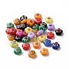 Printed Opaque Acrylic Beads X-OACR-E009-07B-1