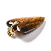 Natural Tiger Eye Pendants G-E570-01G-07-3