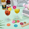 8Pcs Orange Silicone Wine Glass Charms AJEW-WH00471-02-4
