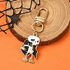 Halloween Skeleton Alloy Enamel Pendant Decoration HJEW-YW00033-06-1