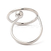 Brass Ring Open Cuff Ring for Women RJEW-G288-09P-3