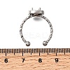 Square 304 Stainless Steel Adjustable Cuff Ring Components STAS-H237-02F-P-2