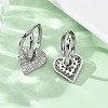 Brass Micro Pave Clear Cubic Zirconia Hoop Earrings EJEW-D322-08P-3