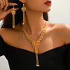 Elegant Alloy Hollow Flower Tassel Earrings & Necklaces for Women IS9809-4