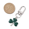Lucky Clover Alloy Enamel Pendant Decoration HJEW-JM02502-02-3