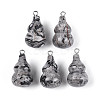 Natural Map Stone Pendants G-T144-73C-1