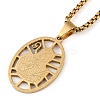 201 Stainless Steel Hollow Catholic Saint Benedict Oval Pendant Box Chain Necklaces LS-NJEW-D089-05G-1
