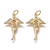 Brass Micro Pave Clear Cubic Zirconia Pendants ZIRC-I051-10-2