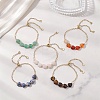 Heart Gemstone Slider Bracelets BJEW-JB13296-1