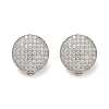 Half Round Brass Micro Pave Clear Cubic Zirconia Clip-on Earrings EJEW-M082-14P-2