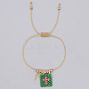 Bohemian Style Glass Seed Bead & 304 Stainless Steel Charm Bracelets BY1855-3-1