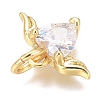 Brass Micro Pave Clear Cubic Zirconia Charms ZIRC-O035-26G-3