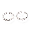 Anti-Tarnish Rhodium Plated 925 Sterling Silver Cuff Earrings EJEW-H124-05P-1