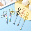 10Pcs Alloy Bar Beadable Keychain for Jewelry Making DIY Crafts KEYC-YW0001-29RG-4