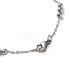 Non-Tarnish 304 Stainless Steel Round Beaded Link Chain Bracelets for Women LS-BJEW-D033-01P-3