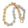 12MM Two Tone Brass Oval Link Chain OT Necklaces for Women NJEW-G189-01GP-2