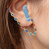 4Pcs Brass Micro Pave Clear Cubic Zirconia Cuff Earrings HJEW-DR00200-4