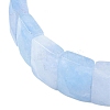 Dyed Rectangle Natural Quartz Crystal Beads Stretch Bracelets for Women Men BJEW-Z149-01J-3