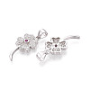 Lucky 925 Sterling Silver Micro Pave Clear Cubic Zirconia Pendants STER-T008-80P-2