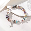 Alloy Cross Charm Bracelets BJEW-JB13307-1