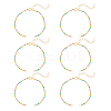 6Pcs 304 Stainless Steel Enamel Twisted Chains Bracelet Makings STAS-UN0029-33-1