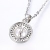 Brass Micro Pave Cubic Zirconia Pendant Necklaces NJEW-H486-16P-2