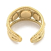 Ion Plating(IP) 304 Stainless Steel Synthetic Turquoise Cuff Rings G-Z056-06G-05-3