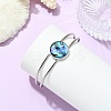 3Pcs 3 Styles Natural Abalone Shell 304 Stainless Steel Open Cuff Bangle Sets with Enamel BJEW-JB14413-02-2