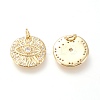 Brass Micro Pave Clear Cubic Zirconia Charms ZIRC-L098-022G-2