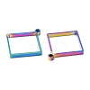 304 Stainless Steel Open Back Bezel Rhombus Pendants STAS-Z040-02A-RC-2