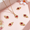 6Pcs Brass Micro Pave Clear Grade AAA Cubic Zirconia Pendants KK-BBC0015-32B-4