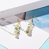 Natural Prehnite Chip Beaded Dangle Earrings EJEW-JE04788-11-2